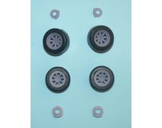 Wheels + brake discs + tyres ( tarmac ) – Minilite – Ford Escort Mk.I / Mk.II 1/24